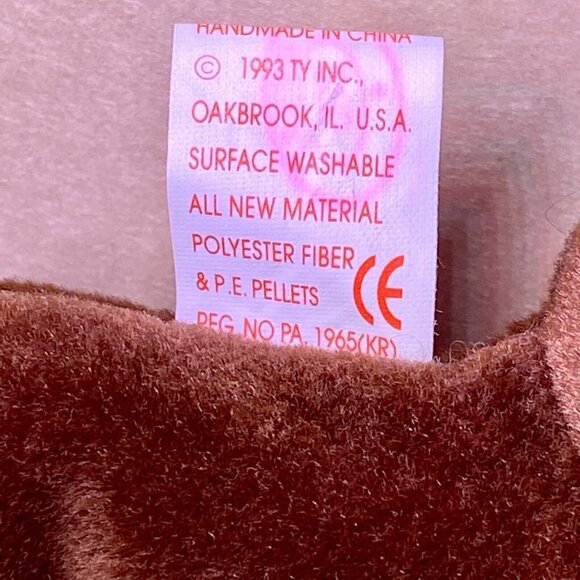 Ty Beanie Baby Original Chocolate 1993 Retired w/Rare Tag Errors Red Stamp #205 - Picture 10 of 12